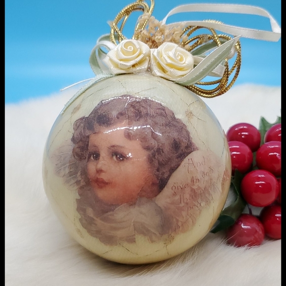 Midwest Importers Other - Victorian style Angel rose and ribbons Christmas ornament Shabby Chic